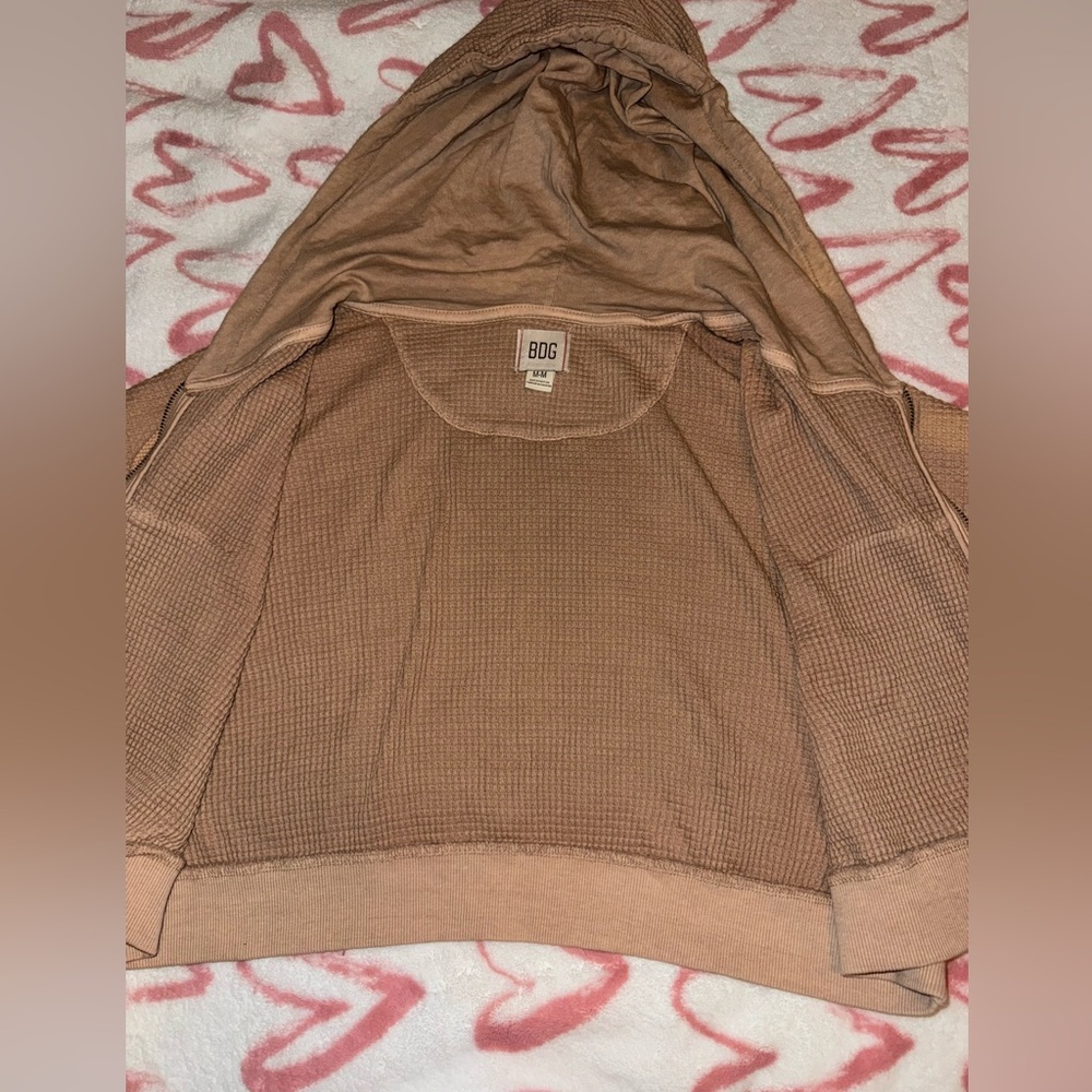 COPY - super cute urban outfitters waffle zip up hoodie! - Picture 4 of 5